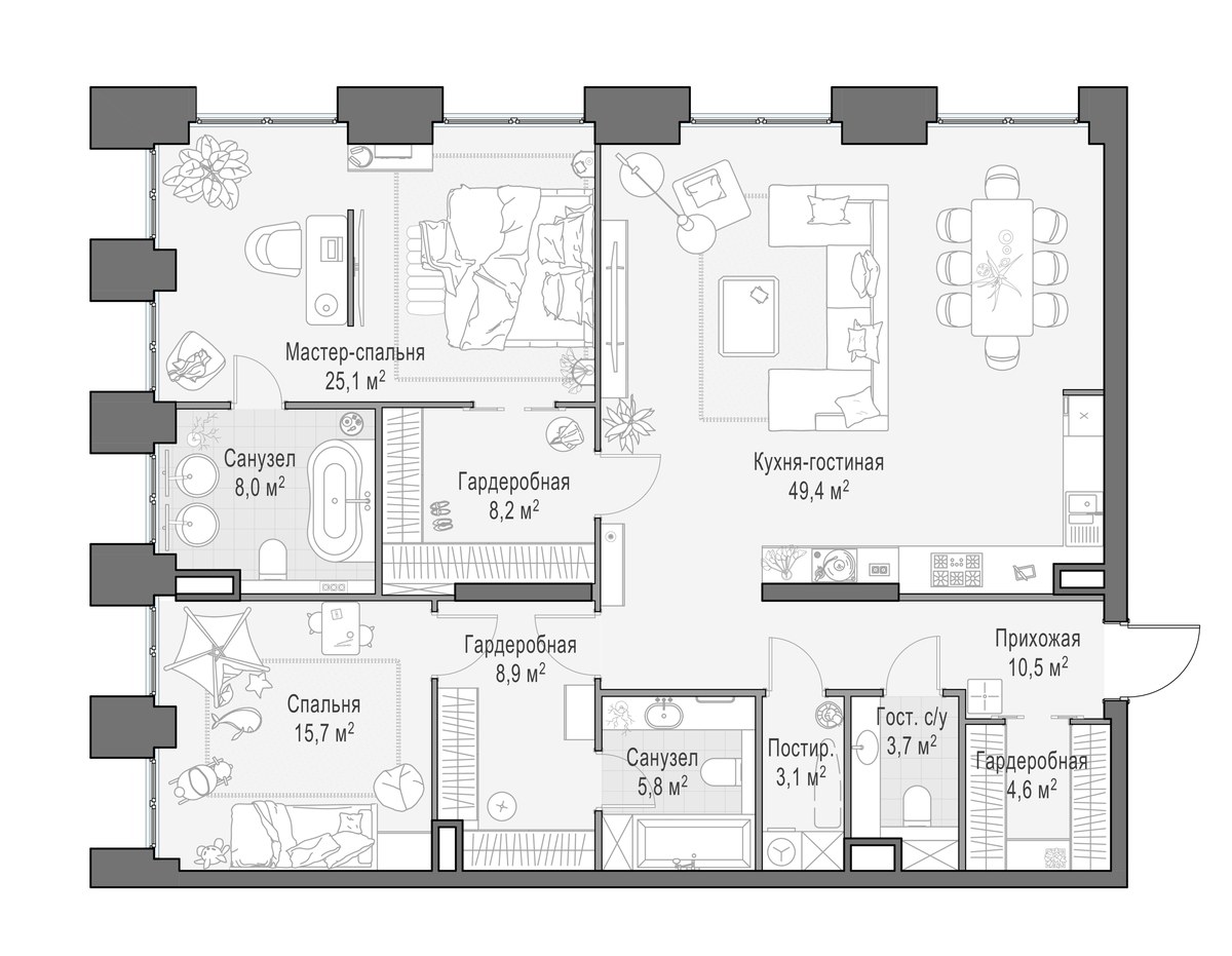Планировка 143.3 м²