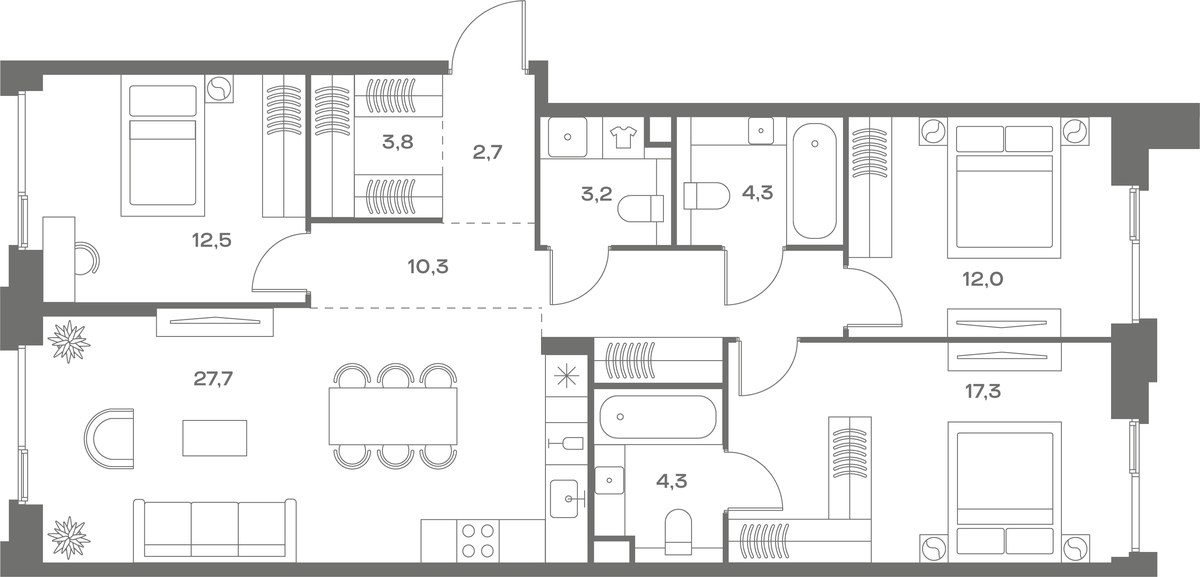 Планировка 98.1 м²