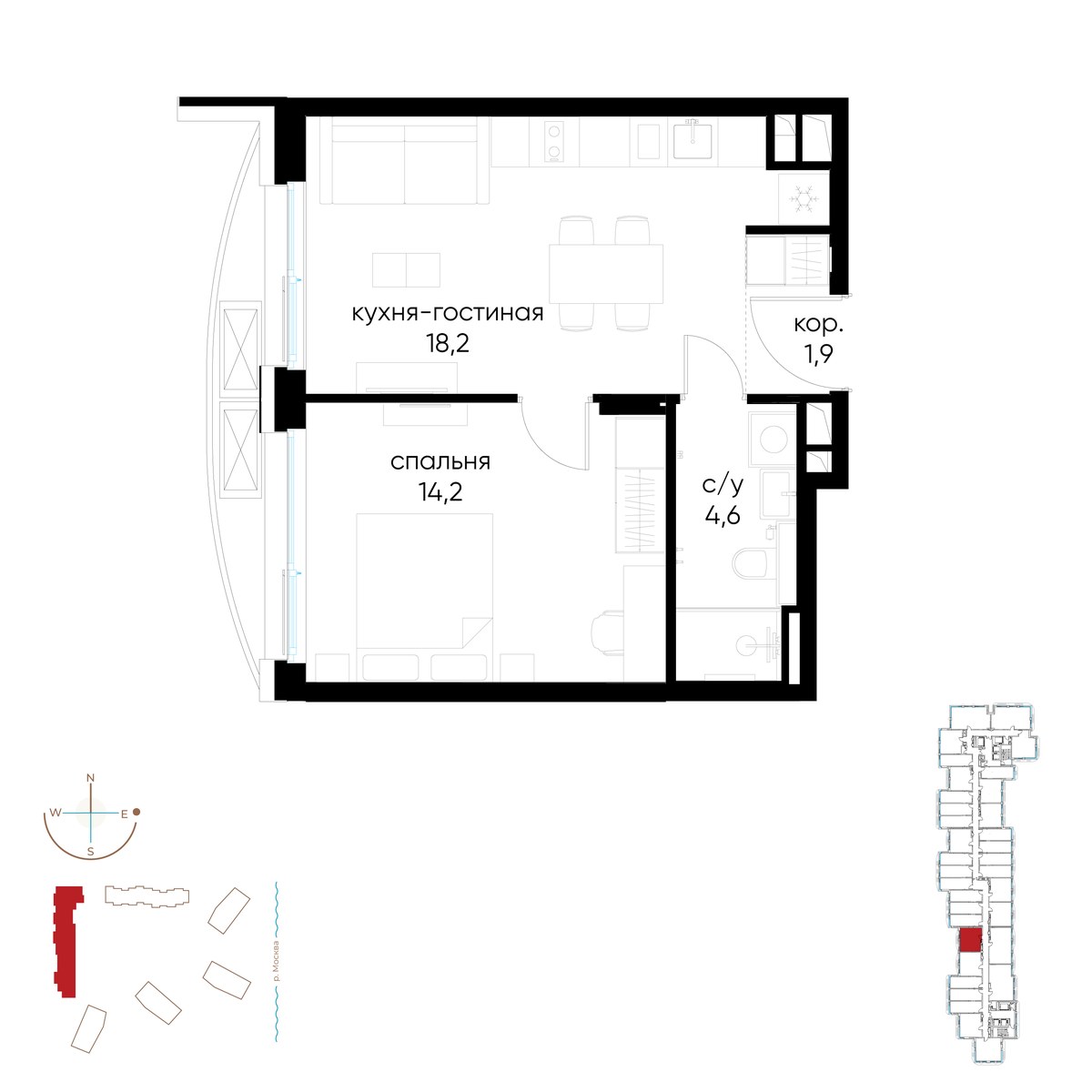 Планировка 38.9 м²