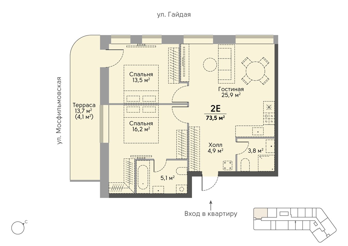 Планировка 66.9 м²