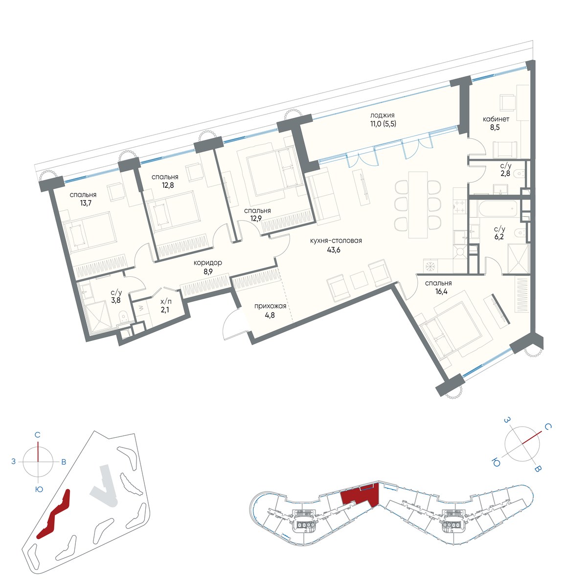 Планировка 142.0 м²