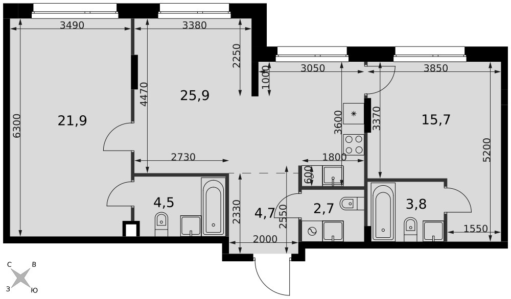 Планировка 79.2 м²