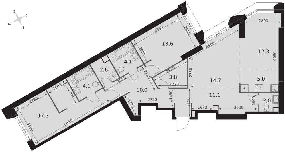 Планировка 100.6 м²