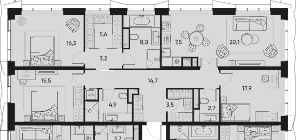 Планировка 116.5 м²