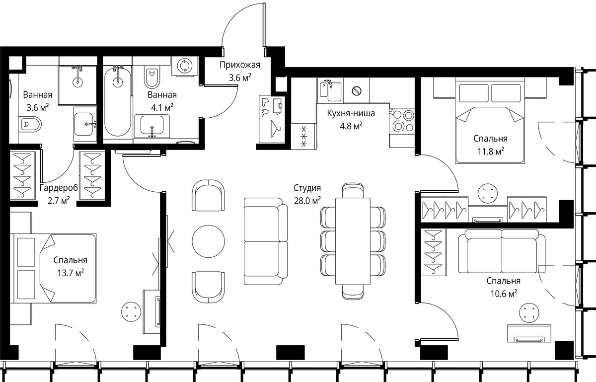Планировка 82.9 м²