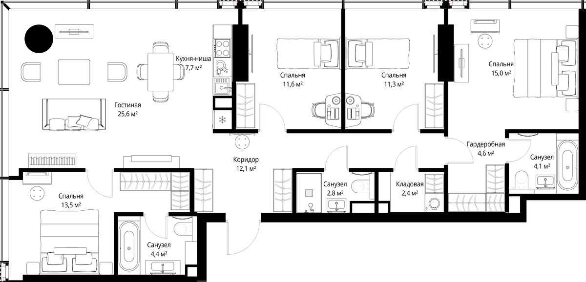 Планировка 115.1 м²