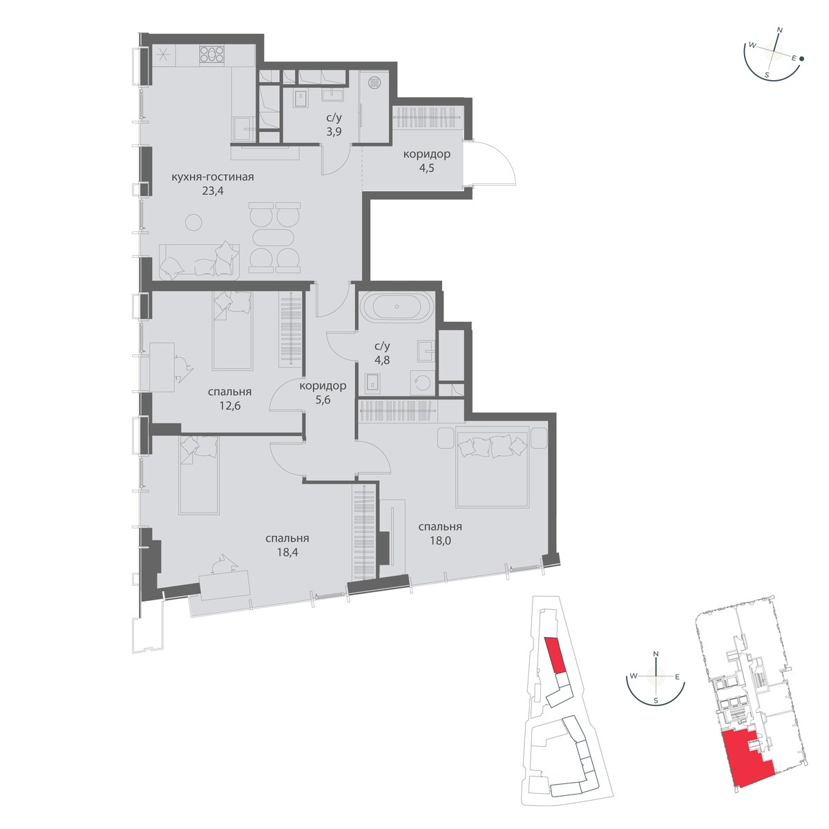 Планировка 91.2 м²