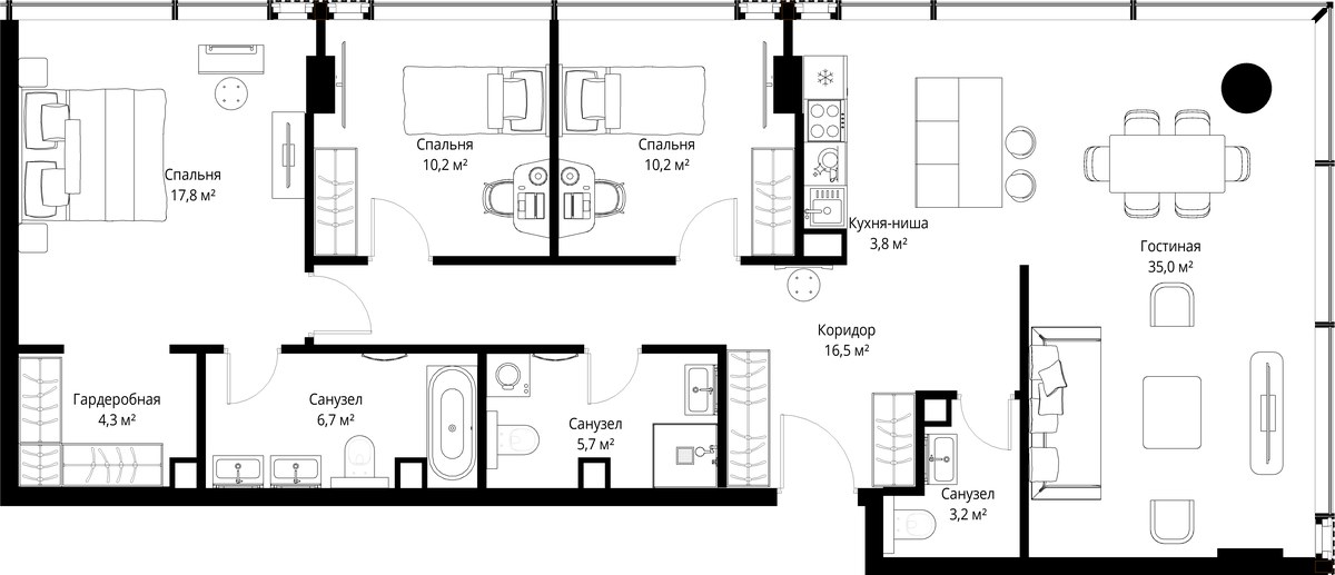 Планировка 113.4 м²