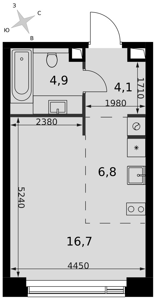 Планировка 32.5 м²