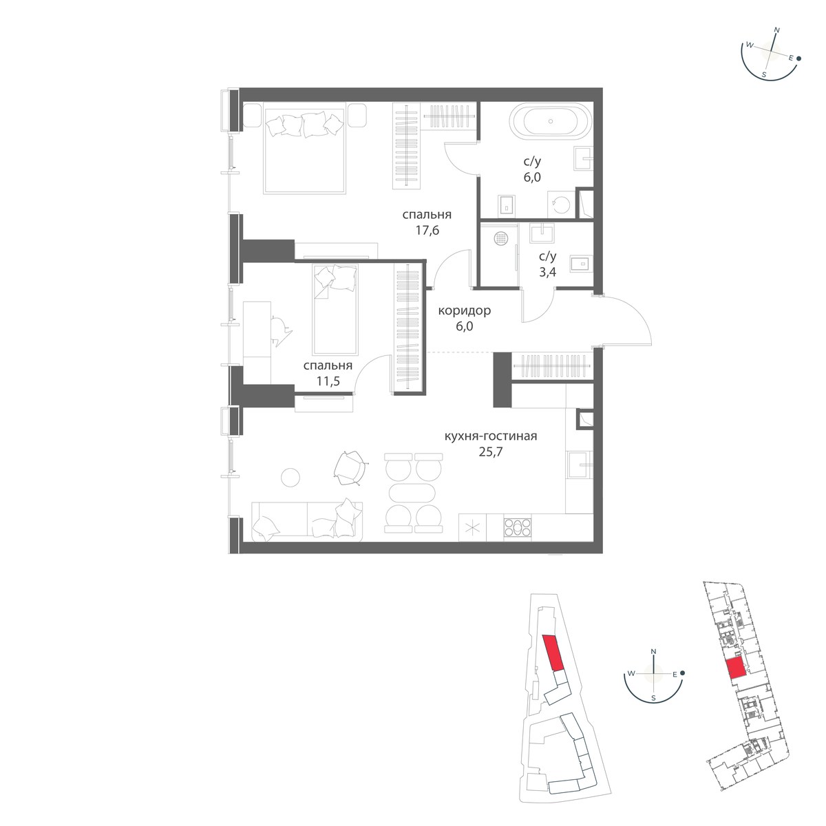 Планировка 70.2 м²