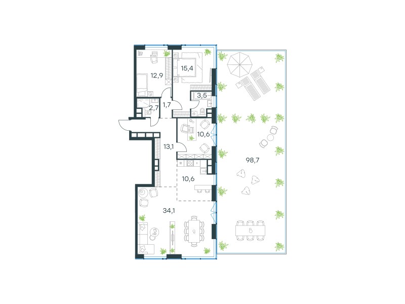 Планировка 134.21 м²