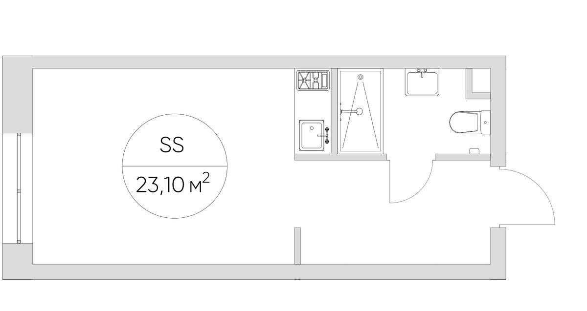 Планировка 23.1 м²