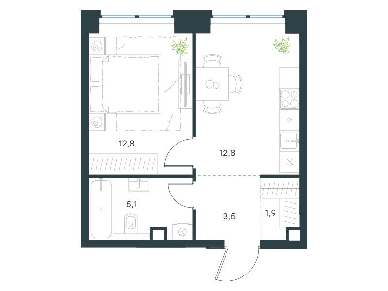 Планировка 36.1 м²