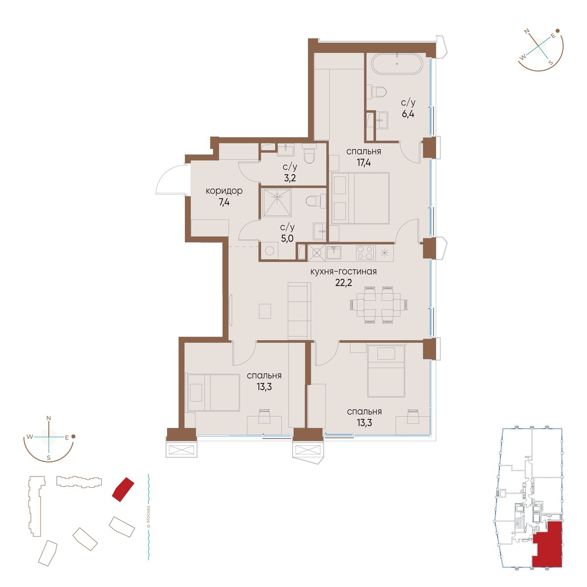 Планировка 88.2 м²