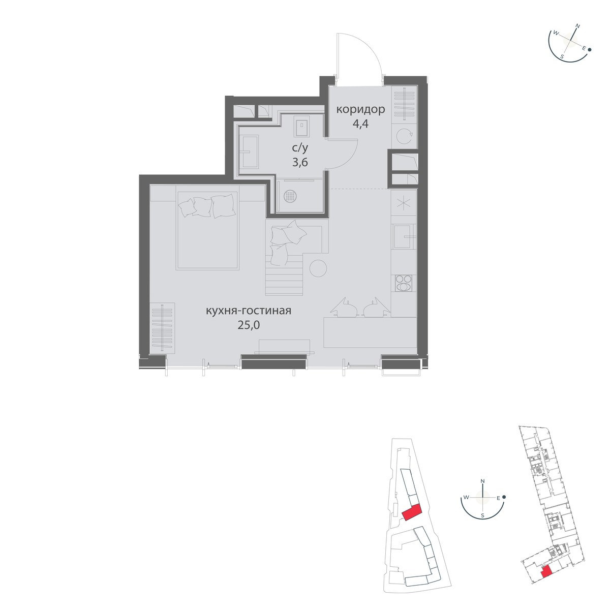 Планировка 33.0 м²