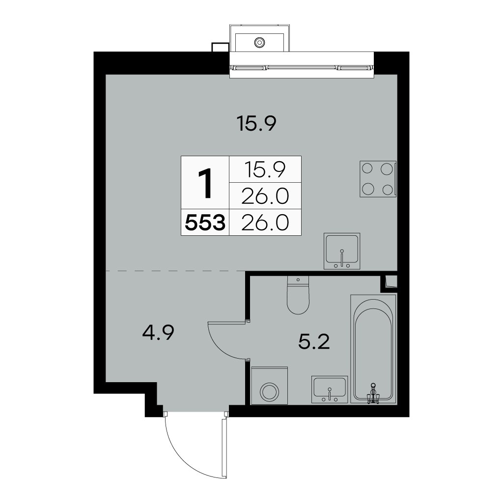 Планировка 26.0 м²