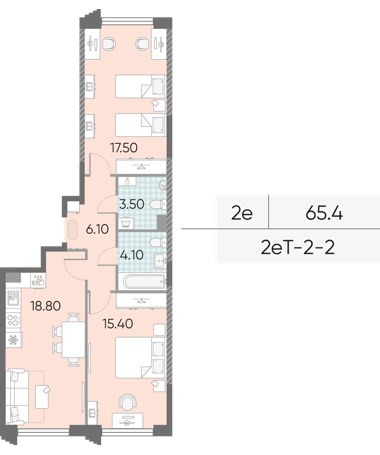 Планировка 65.4 м²