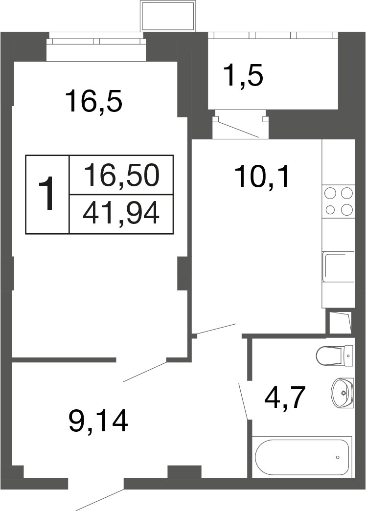 Планировка 40.2 м²