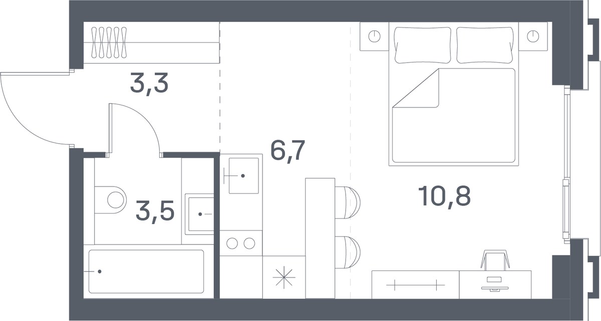 Планировка 24.3 м²