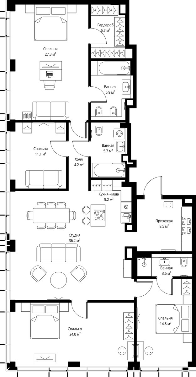 Планировка 153.2 м²