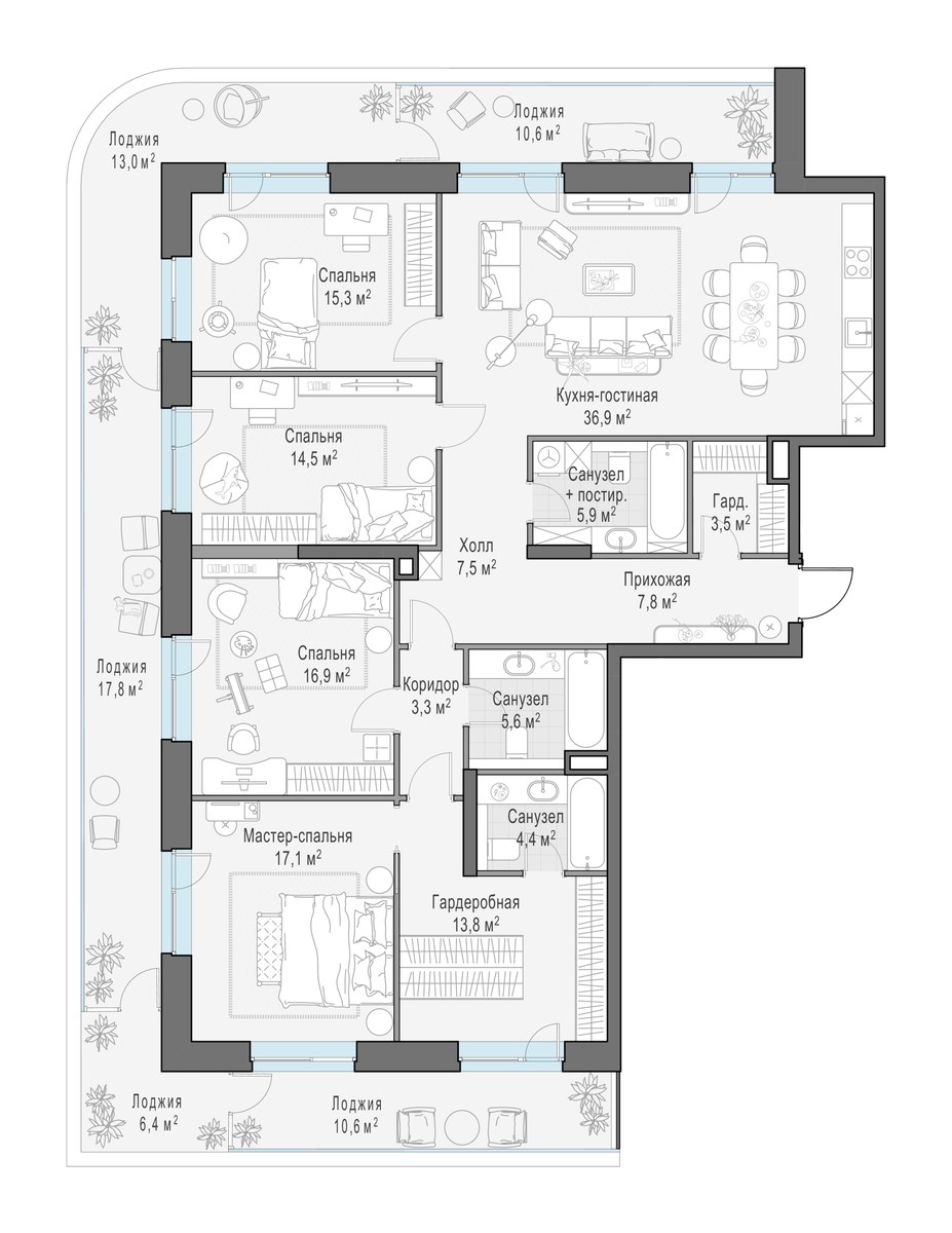 Планировка 183.2 м²