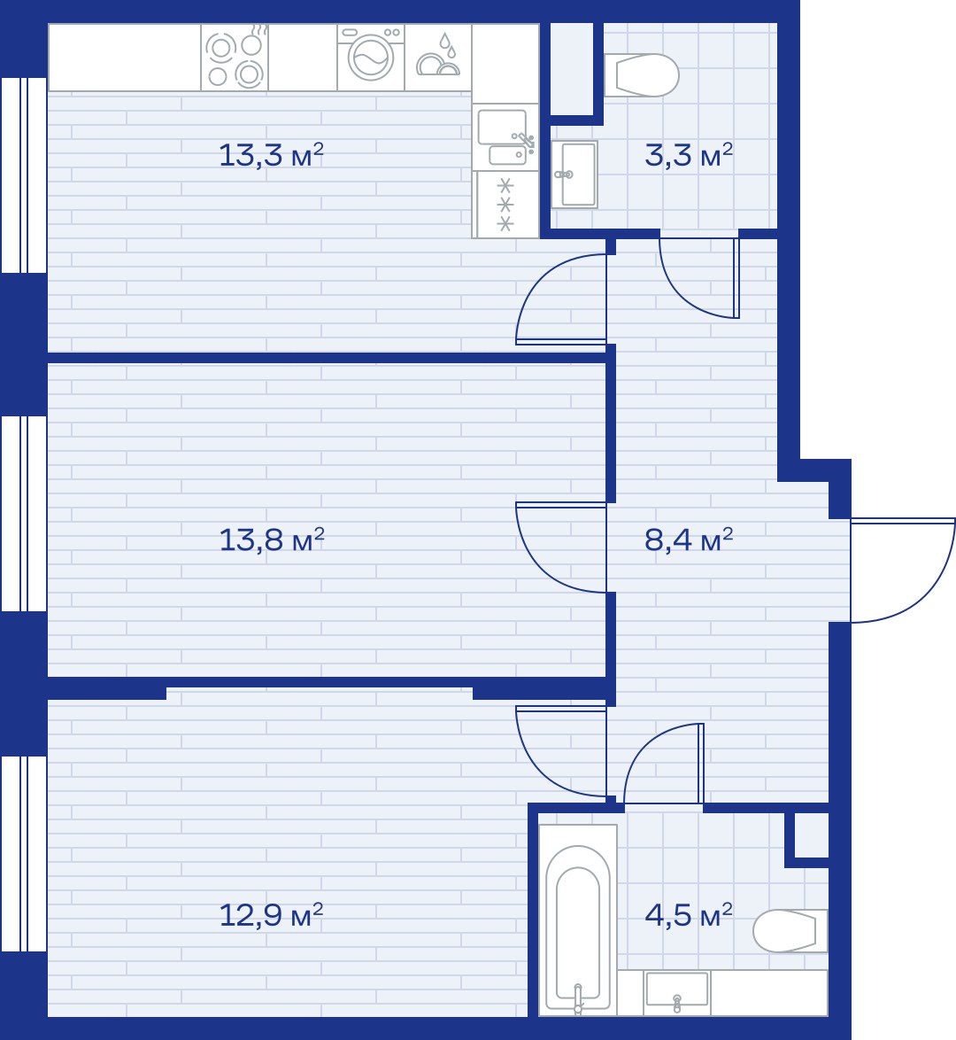 Планировка 56.0 м²