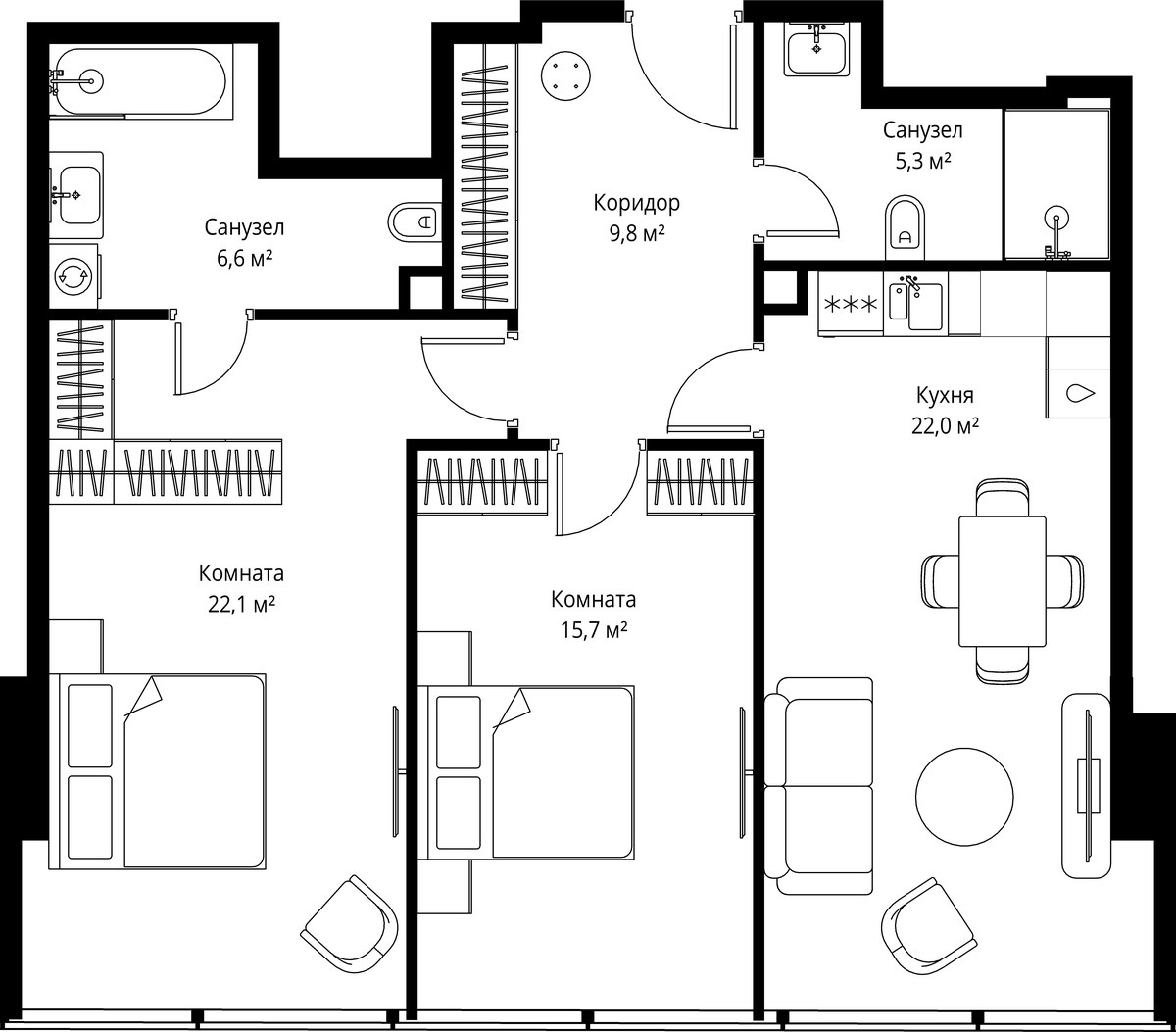 Планировка 81.5 м²