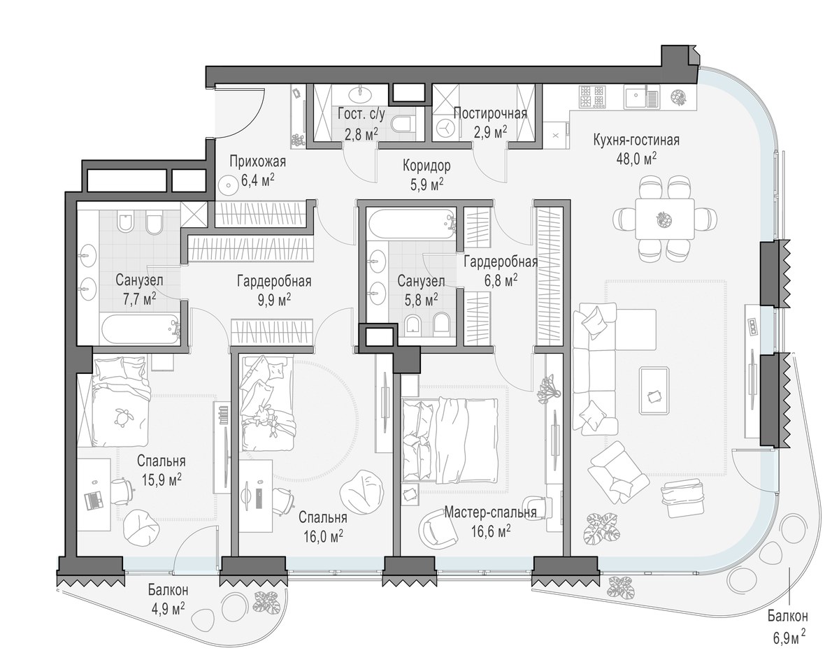 Планировка 148.5 м²