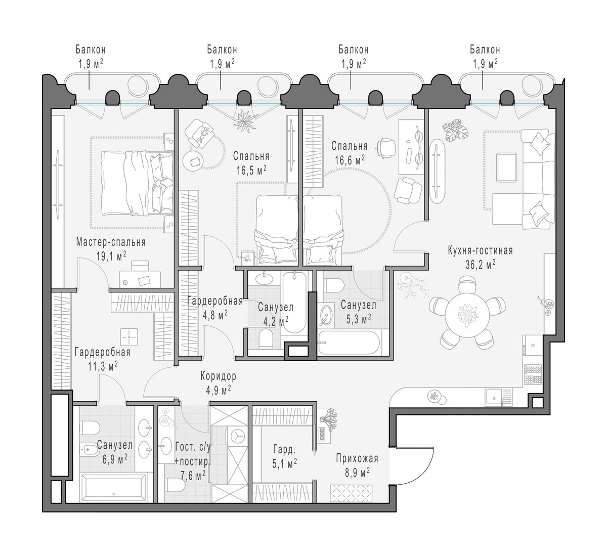 Планировка 149.2 м²