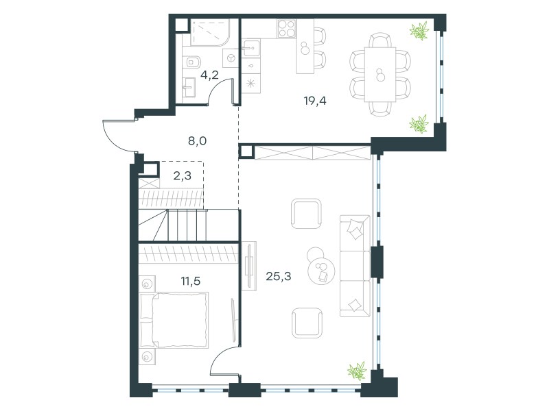 Планировка 114.0 м²