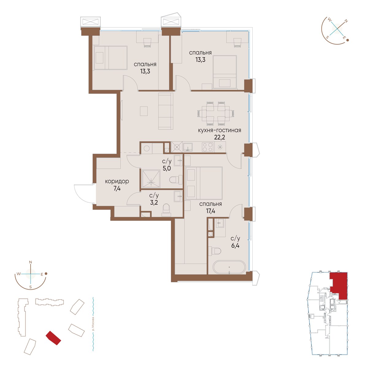 Планировка 88.2 м²
