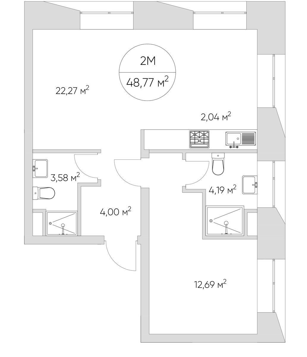 Планировка 52.3 м²