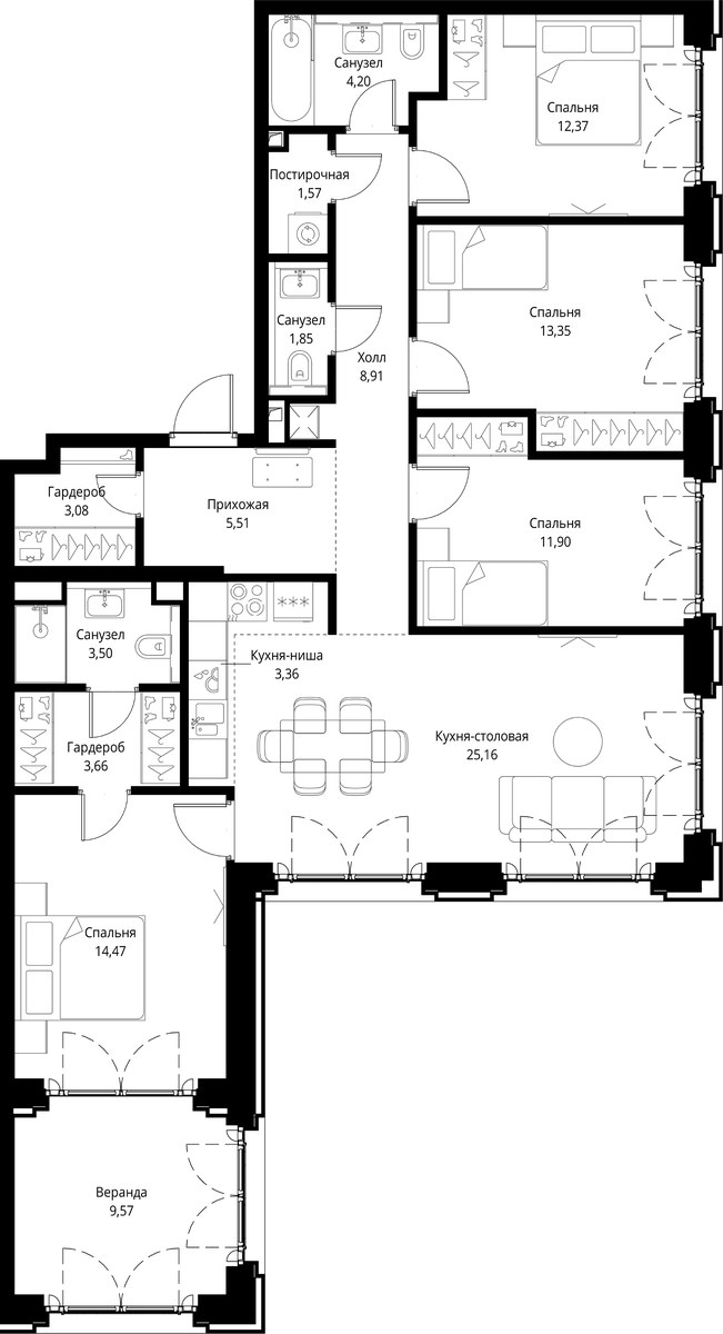 Планировка 122.46 м²