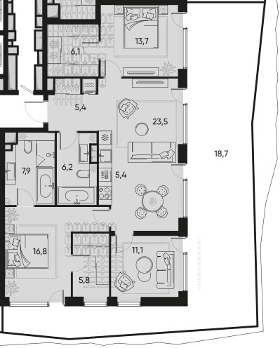 Планировка 102.4 м²