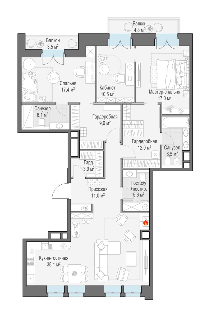 Планировка 141.2 м²