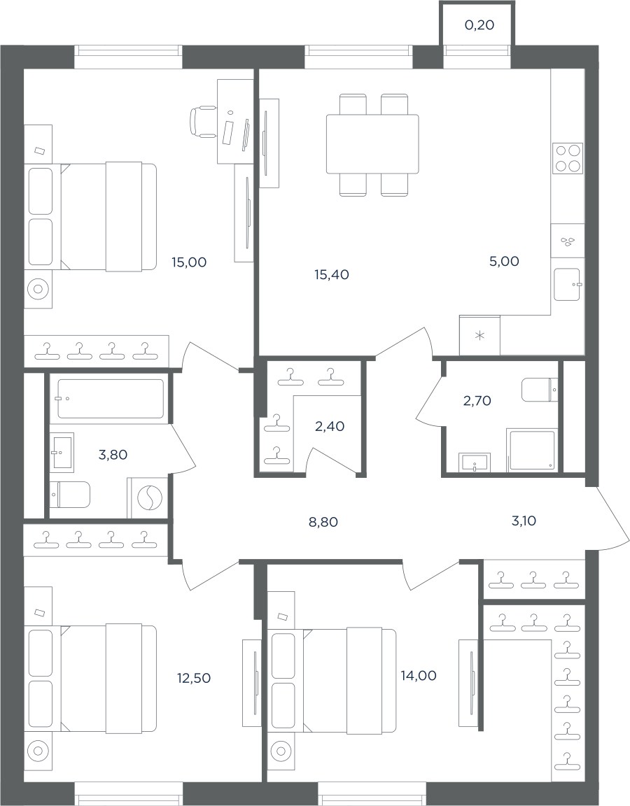 Планировка 81.7 м²