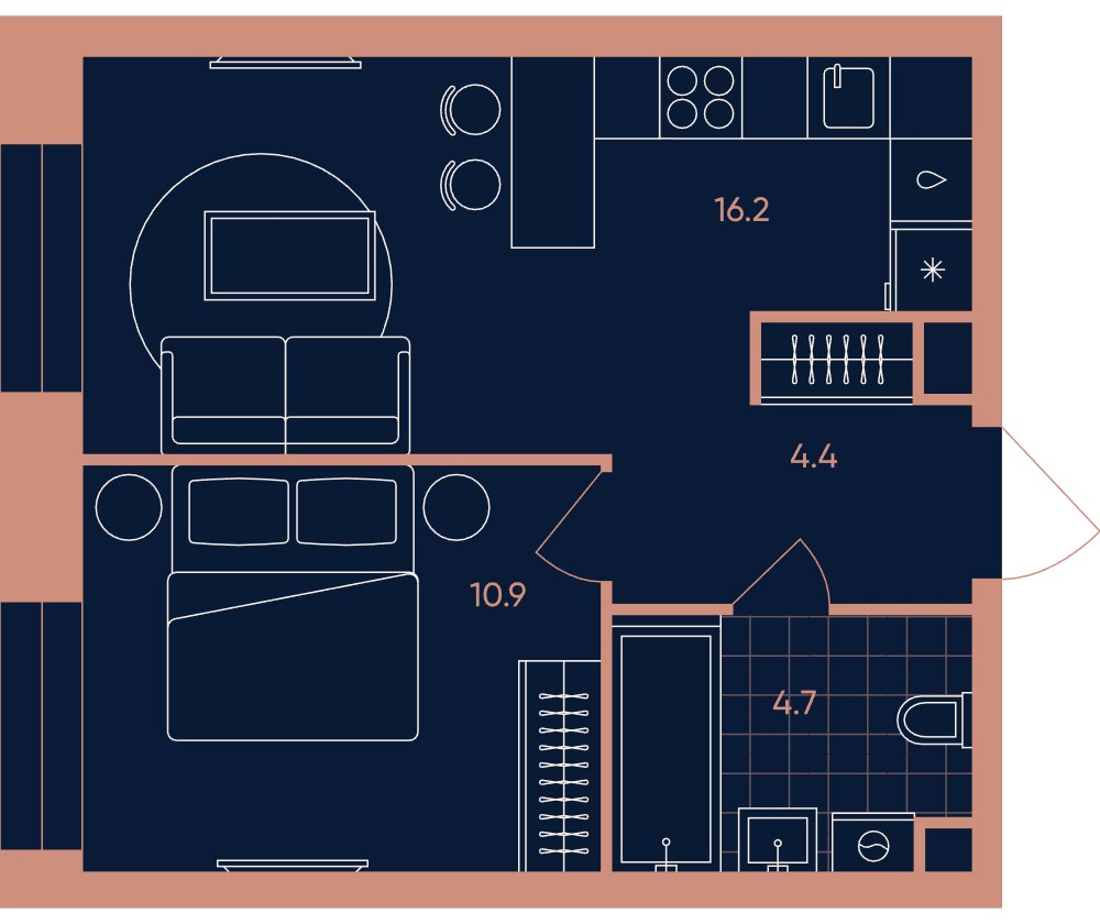 Планировка 36.2 м²