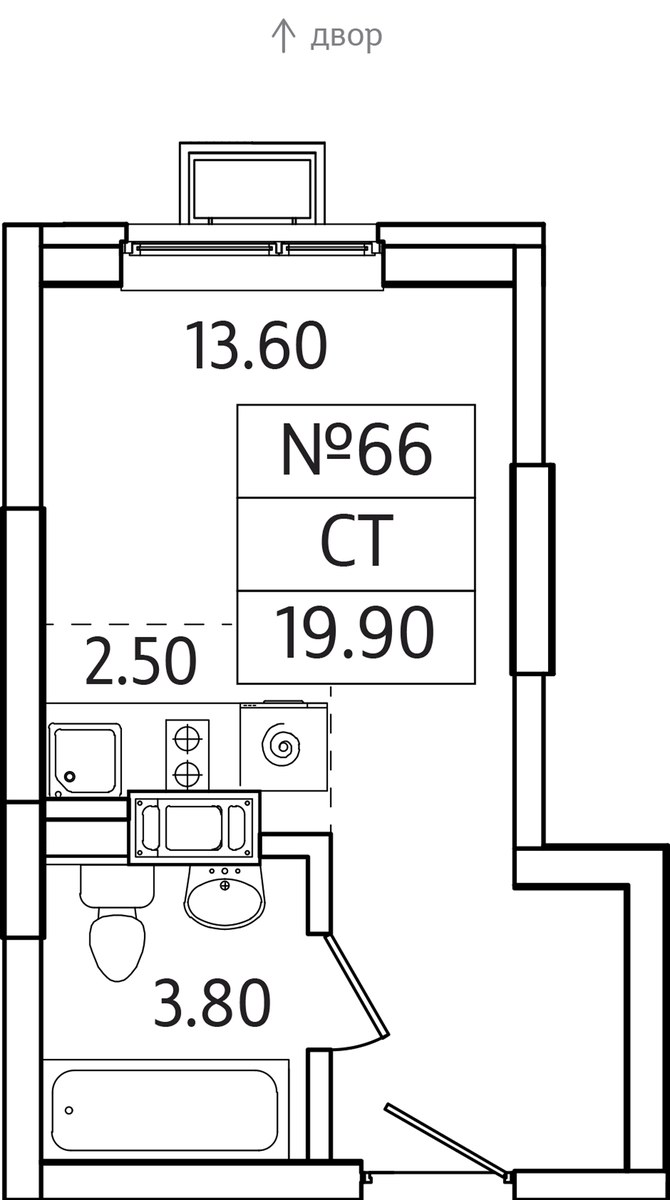 Планировка 19.9 м²
