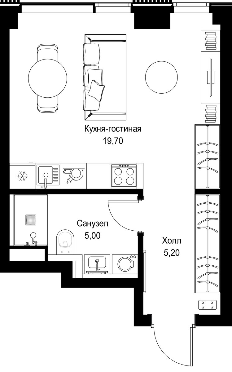 Планировка 29.9 м²