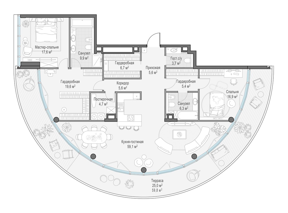 Планировка 167.6 м²