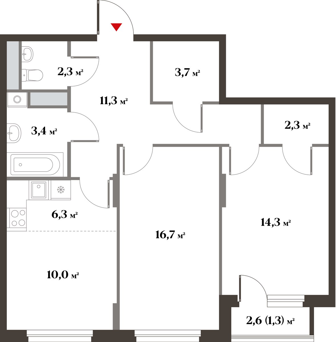 Планировка 71.0 м²