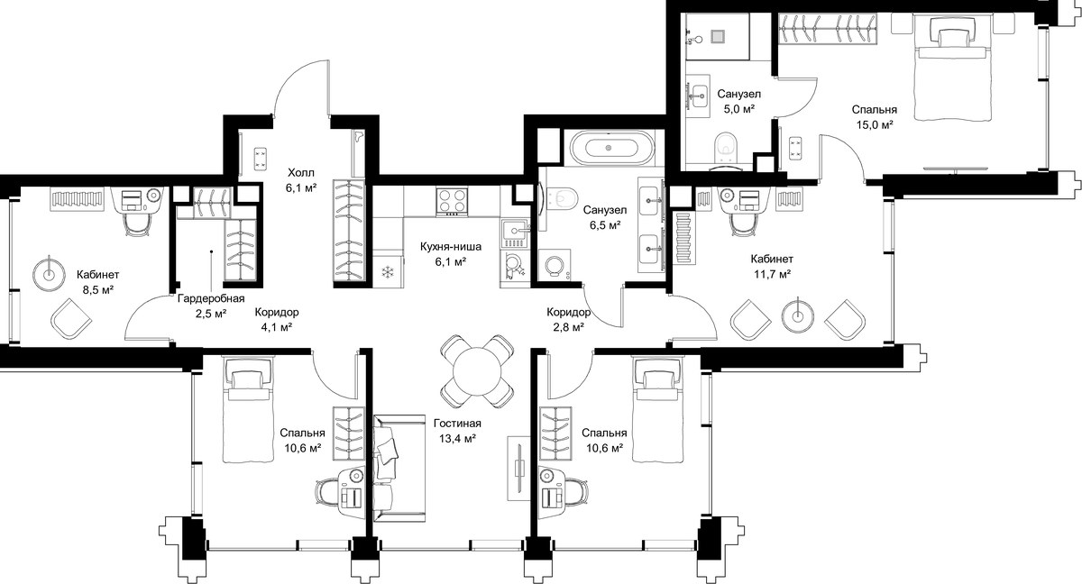 Планировка 102.9 м²