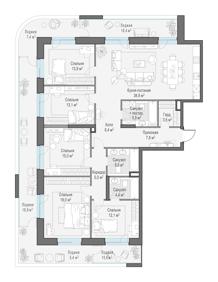 Планировка 183.5 м²