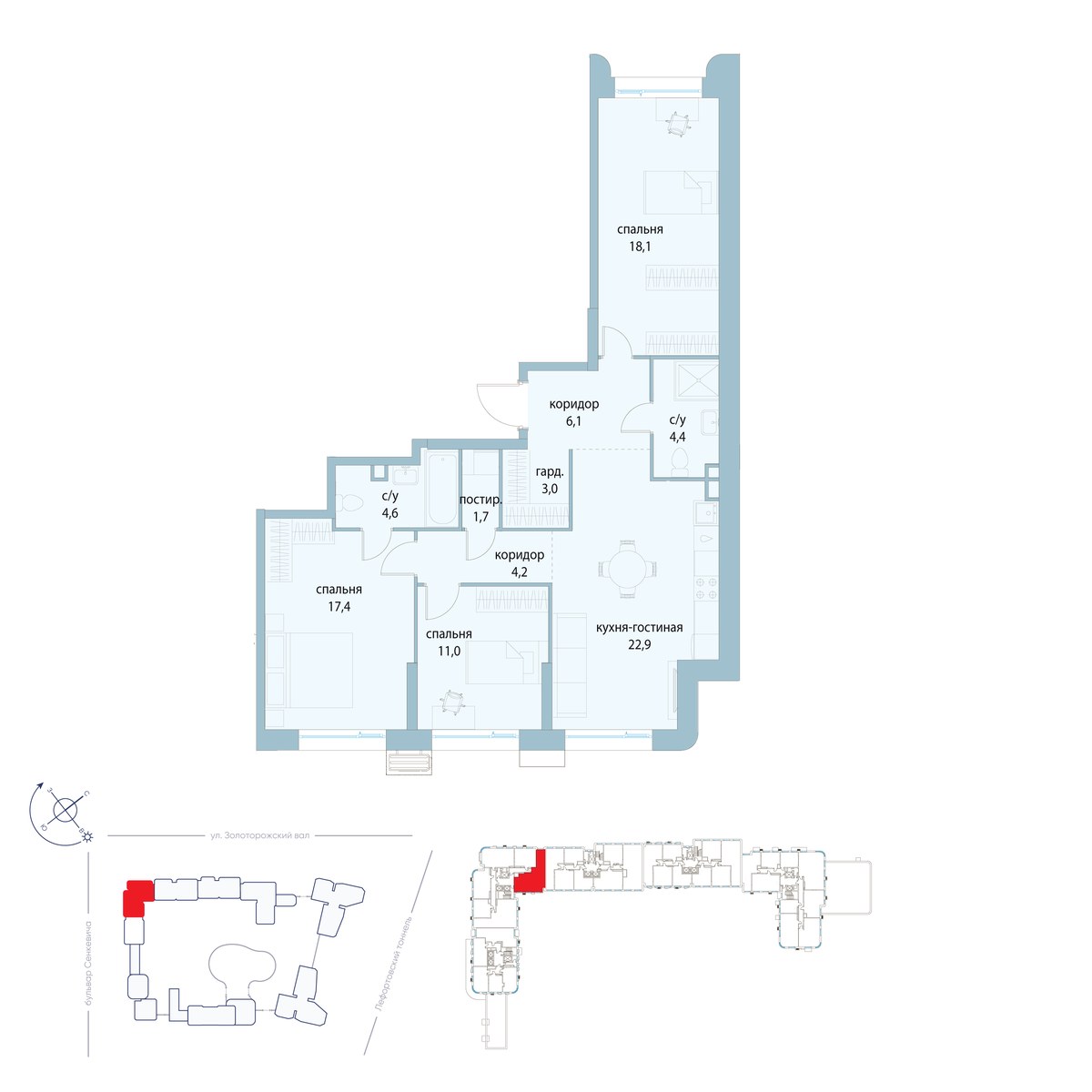 Планировка 93.4 м²