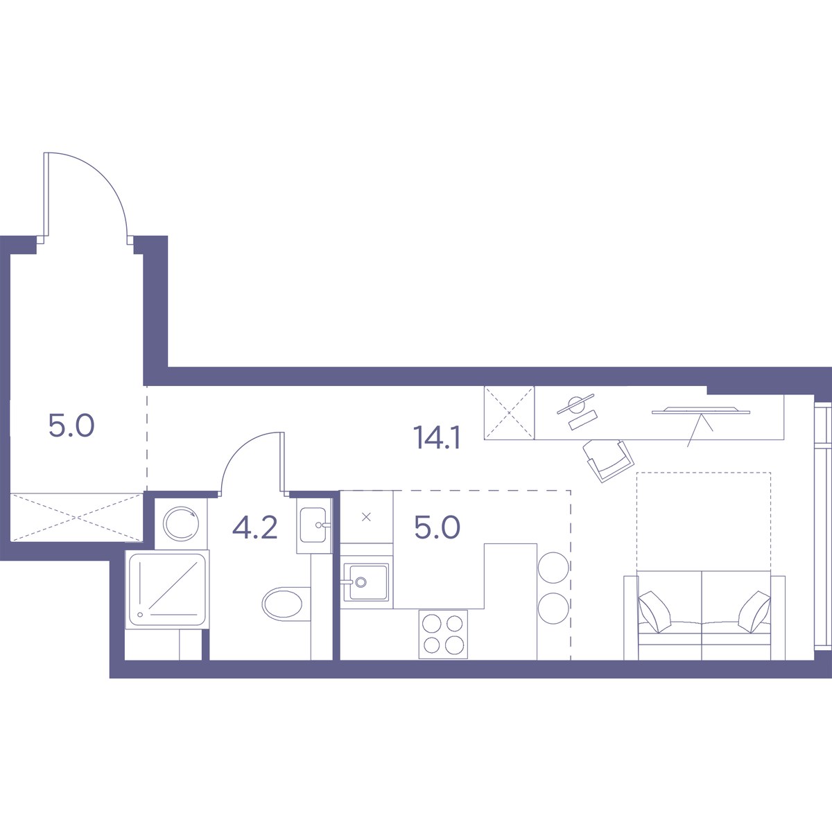 Планировка 28.3 м²