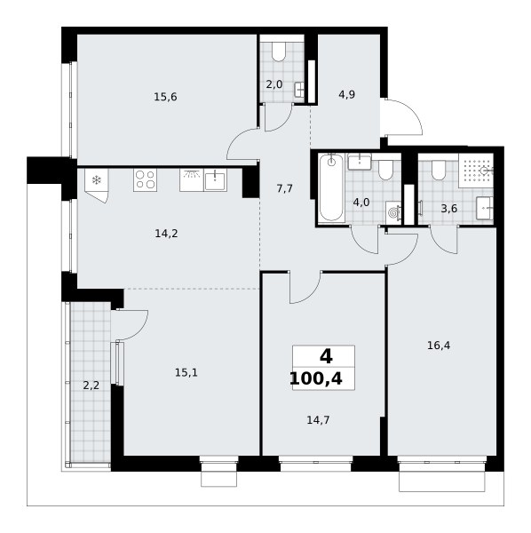 Планировка 100.4 м²