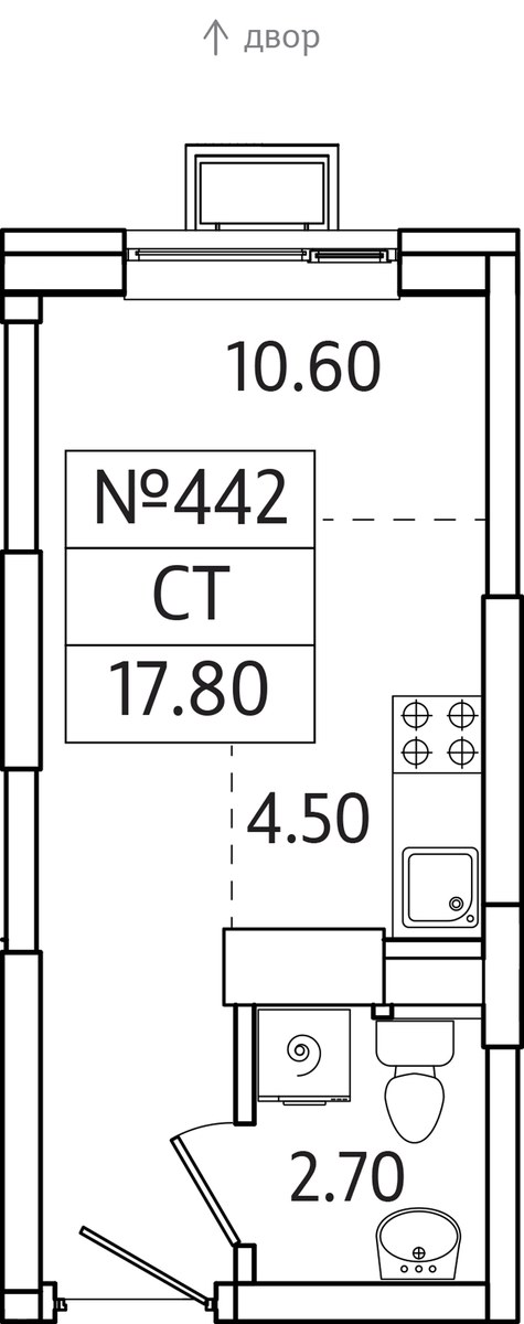 Планировка 17.8 м²
