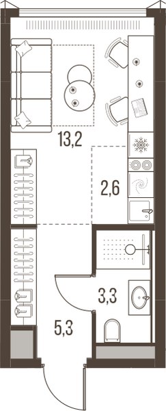 Планировка 24.4 м²