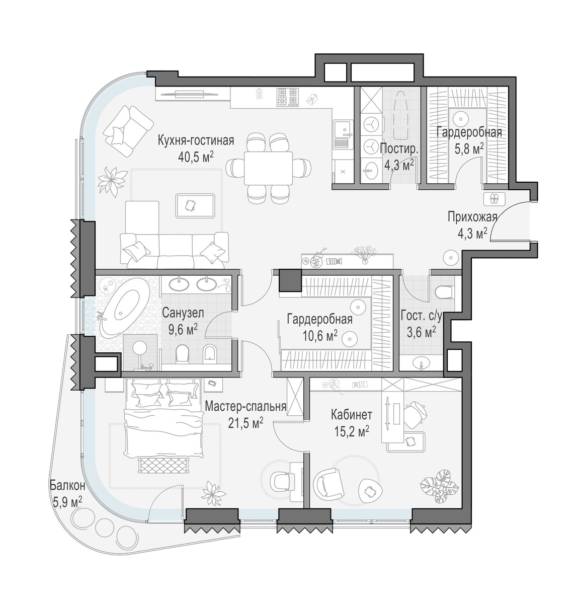 Планировка 116.8 м²