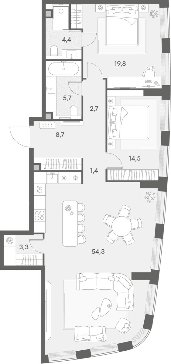Планировка 114.8 м²